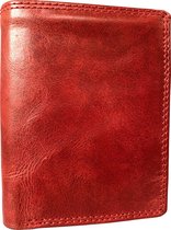 Portefeuille en cuir pour dames en cuir rouge - Protection anti-skim RFID - Cuir de qualité de luxe Rouge