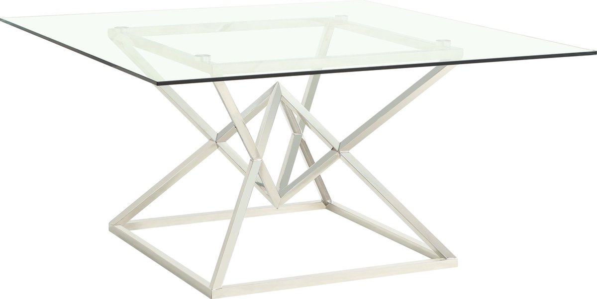 | Eettafel Giza vierkant glas (Zilver) | Eettafel Giza vierkant glas (Zilver)