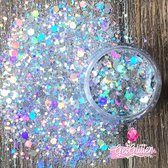 GetGlitterBaby Chunky Festival Glitters voor Lichaam en Gezicht / Face Body Glitter - Zilver