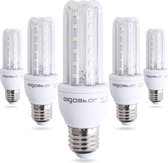 Aigostar LED B5 T3 3U 9W - E27 fitting - 6400K - Set van 5 stuks