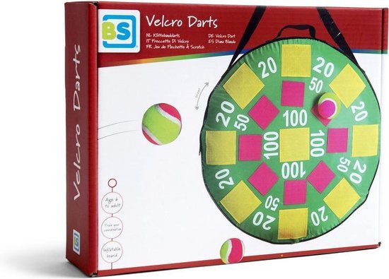 BS Toys Velcro Darts - Dartbord Werpspel - Dartspel Kinderen - Speelgoed 6 Jaar - 50 X 50 X 10 cm - Buitenspeelgoed - Cadeau kind - BS Toys