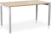 Rechthoek bureau instelbaar | Start Nevada | 120 x 80 cm | Frame wit - blad wildperen