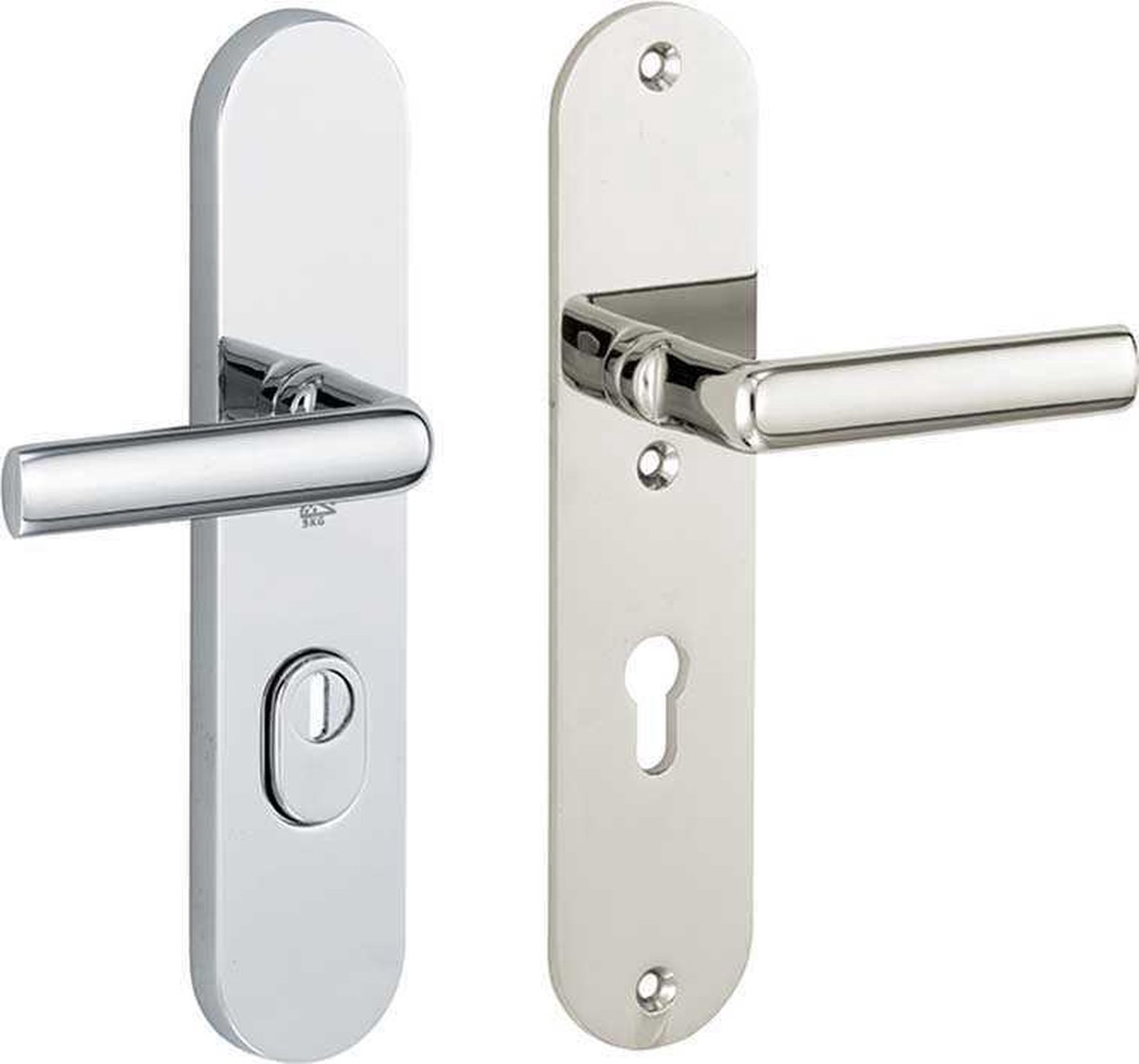 SKG3 kruk/kruk op ovaal schild rechts Padania PC72 mm m/ KTB glans nikkel / glans chroom