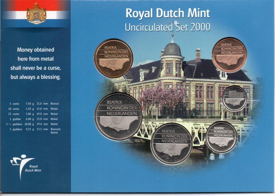 Thumbnail van een extra afbeelding van het spel Nederland Jaarset Munten 2000 UNC - Muntgebouw
