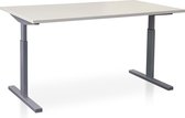 Rechthoek bureau instelbaar | Start Pintado | 140 x 80 cm | Frame aluminium - blad wit