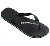 Havaianas Brasil Logo Unisex Slippers - Black - Maat 35/36