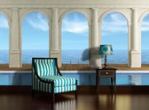 Sea View Through Arches Photo Wallcovering