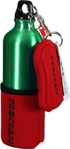 Aluminium fles 750 ml set groen/rood