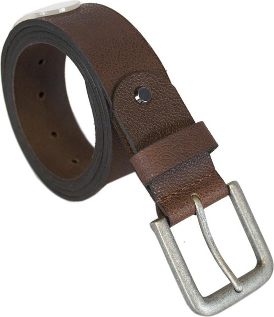 Heren Riem - Kastanjebruin - Italiaans Leer - 4 cm Breed - Dames Riem - Heren Riem - Totale lengte Riem 135 cm - Taillemaat tot 120 cm