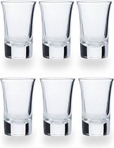 Cosy&Trendy 6x Shotglazen/borrelglaasjes - 35 ml - 4,4 x 6,5 cm - Glas