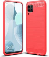 Armor Brushed TPU Back Cover - Huawei P40 Lite Hoesje - Rood