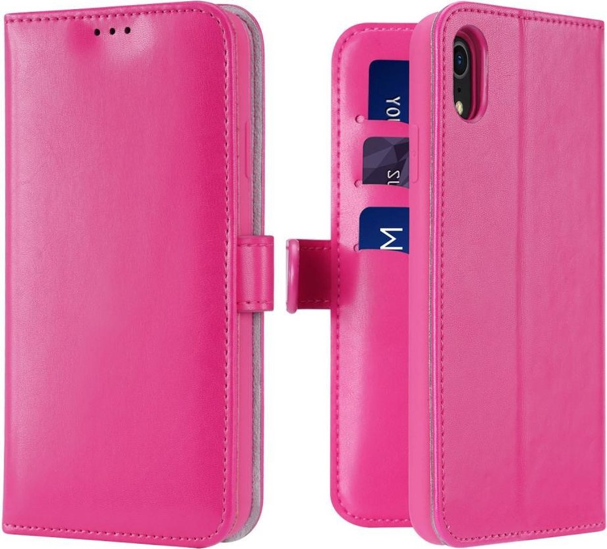 Lederen Wallet Case voor iPhone XR 6.1 inch- Roze - Dux Ducis