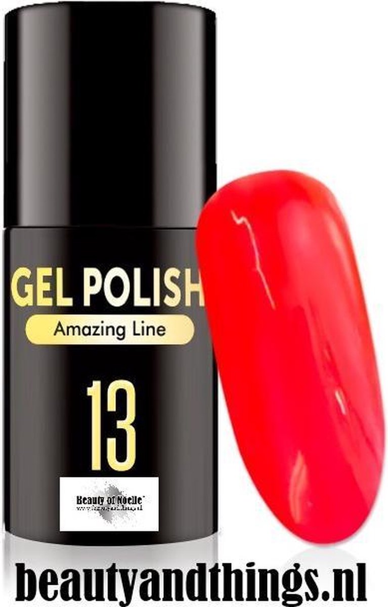 Beauty of Noelle© Top-Line Gellak 13 fire brigade red 5ml - gel nagels - acrylnagels - nep nagels - manicure