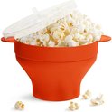 Popcorn popper siliconen Popcornmaker XL rood , wit