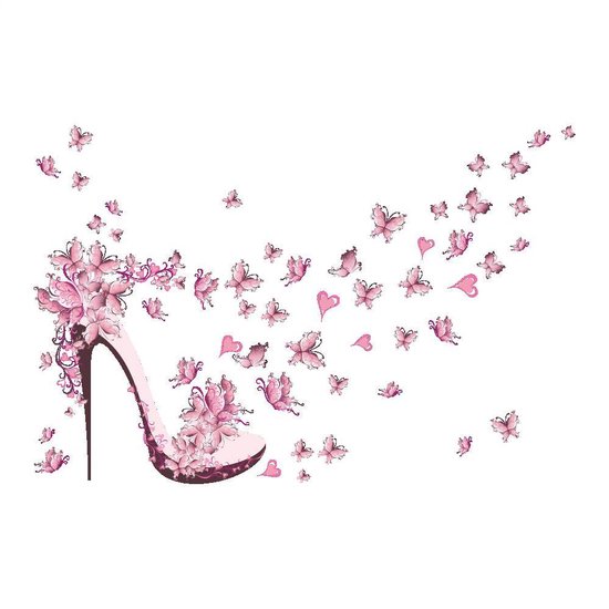 Vwist Muursticker Roze Pump - Meisjeskamer - Design - 100 x 65 CM