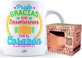 Profe Gracias Por EnseÃ±arnos Con El Corazon Mug