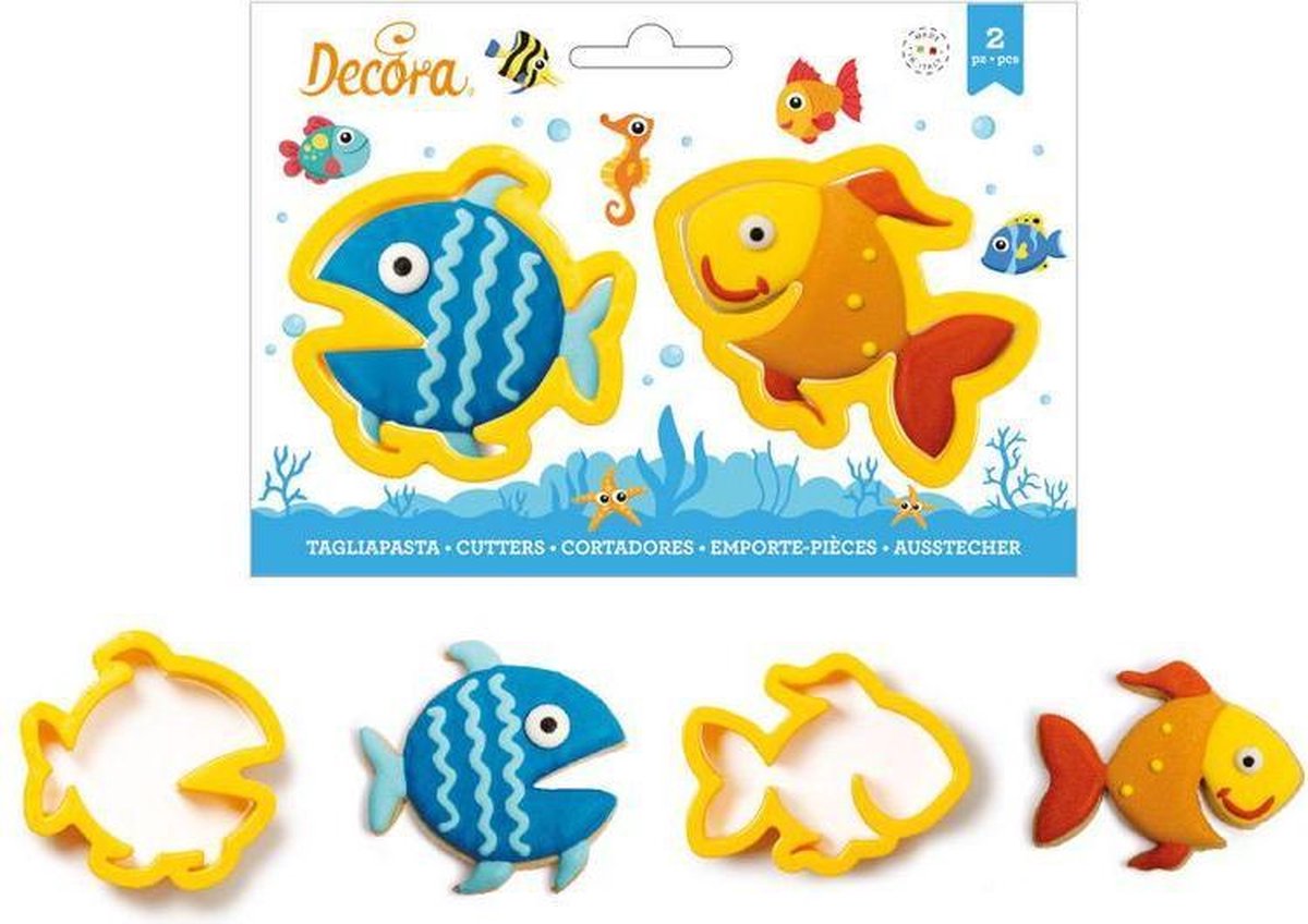 Decora Koekjes Uitsteker Set Vissen -2st-