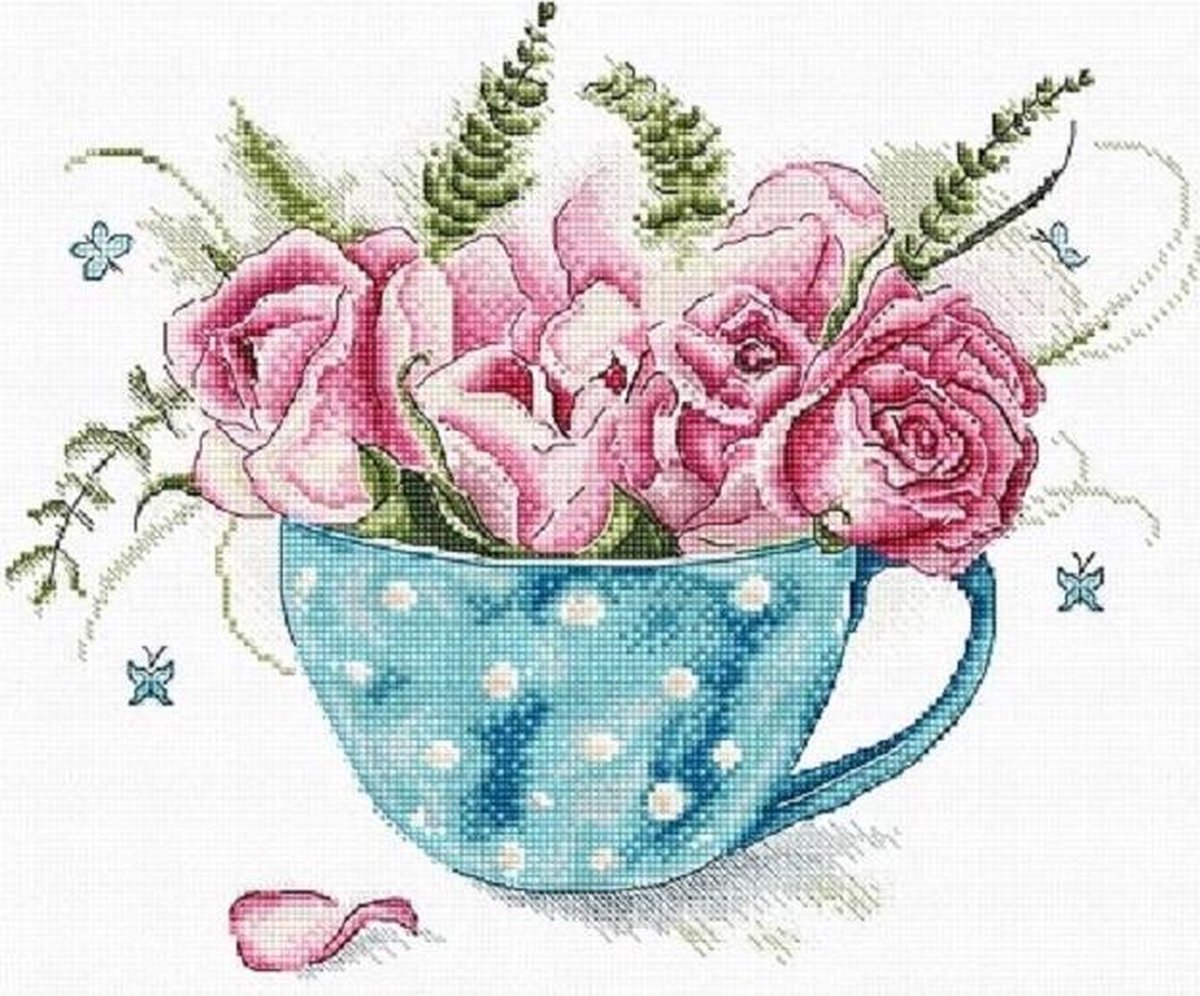 BORDUURPAKKET LETI STITCH - CUP OF ROSES