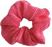 Scrunchie fuchsia plissé - Scrunchie satijn - Haarwokkel - Haarelastiek scrunchie - Haaraccessoires