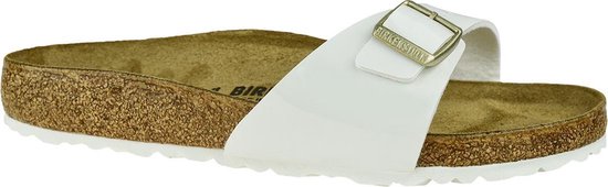 Birkenstock Madrid Dames Slippers White Patent Regular-fit | Wit | Imitatieleer | Maat 40 | 1005309
