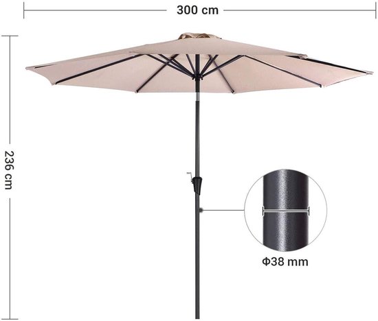 Voorverkoop Zwitsers familie Parasol met 300 cm diameter, UV50 +, zonwering, achthoekig / rond, voor  buiten,... | bol.com