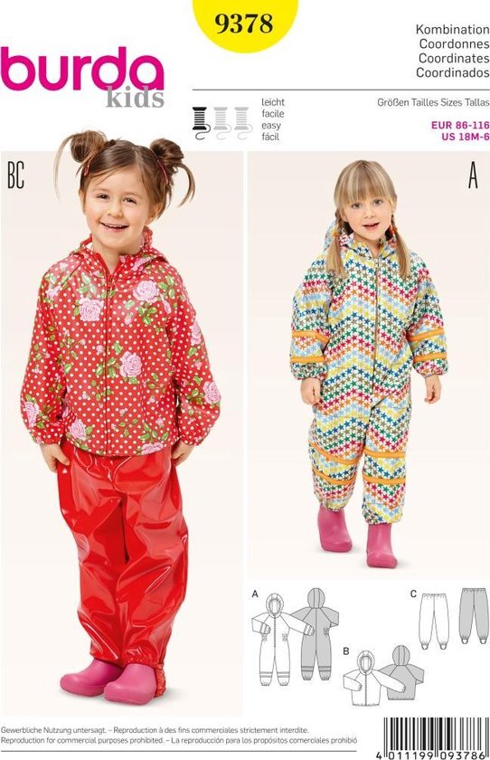 Rood regenpak van Mac in a Sac (broek met volledige rits