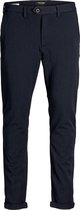 Jack & jones marco donkerblauw gestreepte slim fit chino - Maat W36-L34