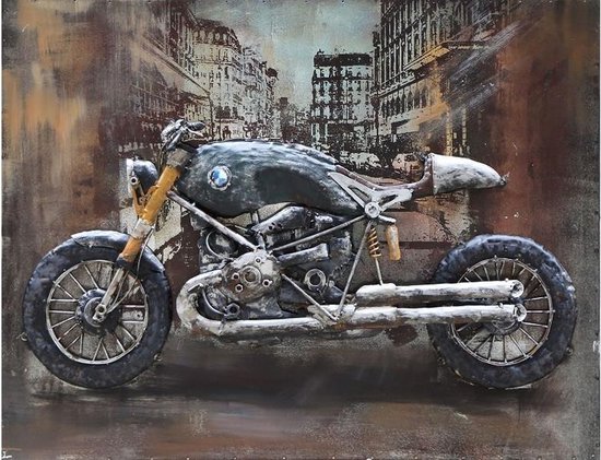Peinture métal 3D - Moto BMW Café Racer - hauteur 60 cm | bol.com
