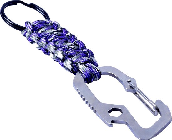 Munkees Sleutelhanger Paracord Karabijn Paars 11 Cm