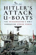 Boekomslag met de titel 'HITLER'S ATTACK U-BOATS'. Afbeelding van een U-boot met bemanning.