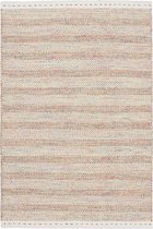 Handgeweven laagpolig vloerkleed Jaipur - Wol - Beige - 80x150 cm