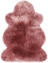Australisch-lamsvel-schapenvacht-roze-mauve-lichtpaars-100x68 cm ( kwaliteitsvacht ! )