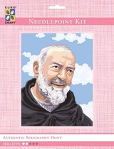 Volledige Borduurpakketen Volwassenen   -  Voorbedrukt   -  Borduurset  - Hobby en Creatief -  Padre Pio portret 14x18cm