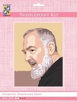 Volledige Borduurpakketen Volwassenen   -  Voorbedrukt   -  Borduurset  - Hobby en Creatief -  Padre Pio Profiel 14x18cm
