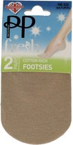 Pretty Polly Kousenvoetjes - Footsies - Cotton Rich - Unisex Kousenvoetje - 78% Katoen - 2 Paar Voordeelverpakking - 35/38 - Natural