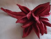 Grande fleur de décoration - Sororoca fruit rouge avec paillettes, 25 x21 x 24 cm
