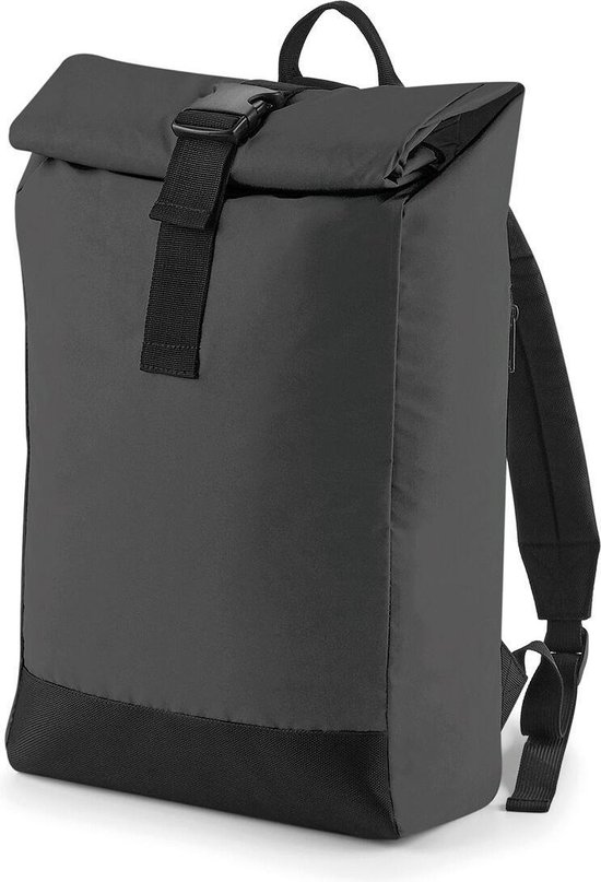 Reflective roll-top backpack, Black Reflective