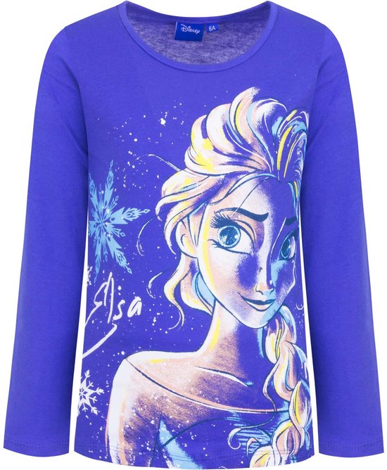 Disney Frozen Shirt - Lange Mouw - Blauw - Maat 104