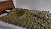 SleepHappy Verzwaringsdeken 7 kg | Olijfgroene zachte fleece | 152x203 cm | Weighted blanket geschikt voor mensen met ADHD van 60-100 kg