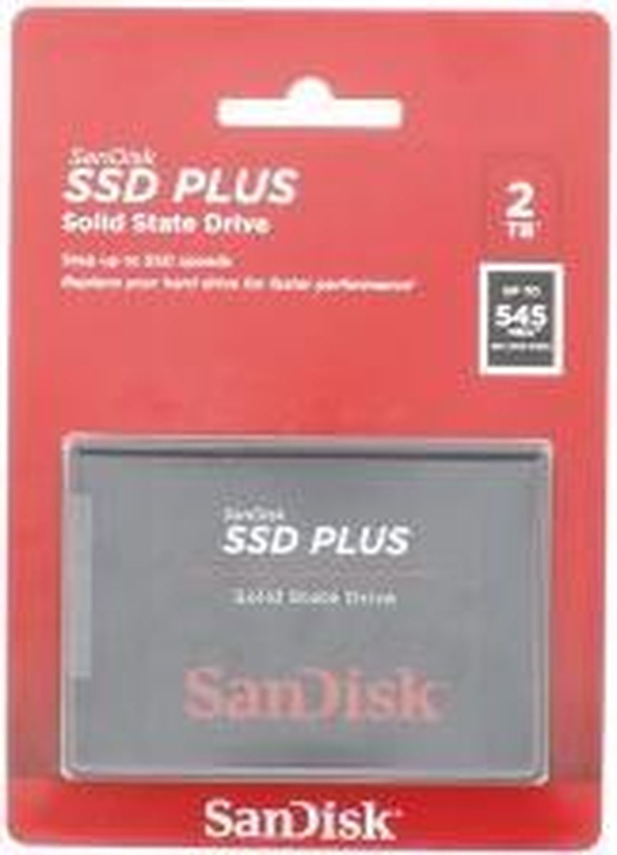 SanDisk Harde Schijf SSD "PLUS" 2TB, SATA 3 (6Gbit/s), 535/450MB/s | bol.com