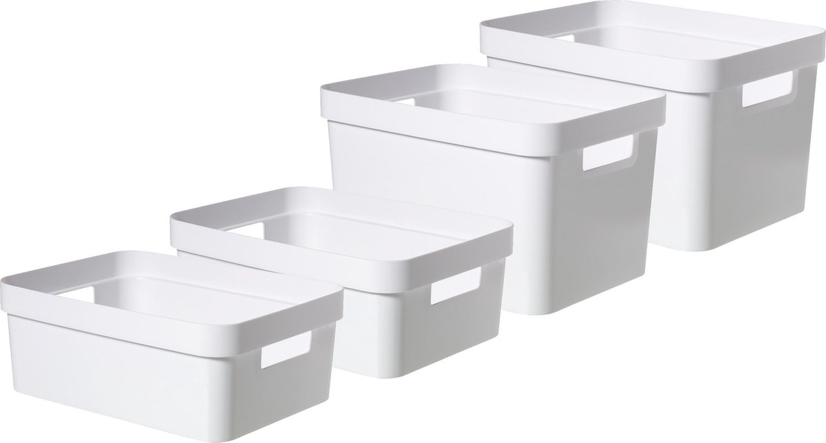 Boîte de rangement recyclée Curver Infinity - 2x 11L + 2x 17L - Blanc |  bol.com
