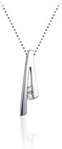 Gisser Jewels - Hanger excl. Collier - Fantasie gezet met Zirkonia - 20.5mm x 5mm - Gerhodineerd Zilver 925