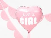 It's a girl - heliumballon incl. helium en roze gewichtje - geboorte meisje