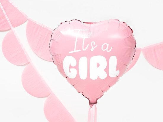 It's a girl - heliumballon incl. helium en roze gewichtje - geboorte meisje  | bol