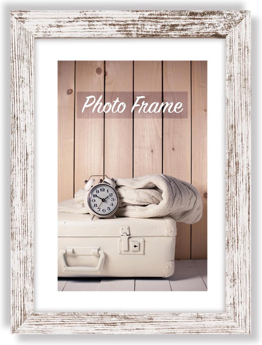 Zep Houten fotolijst wit/bruin Nelson 6 voor foto formaat 30x40 - V21346