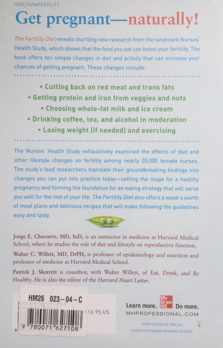 Fertility Diet Groundbreaking Research R - back cover
