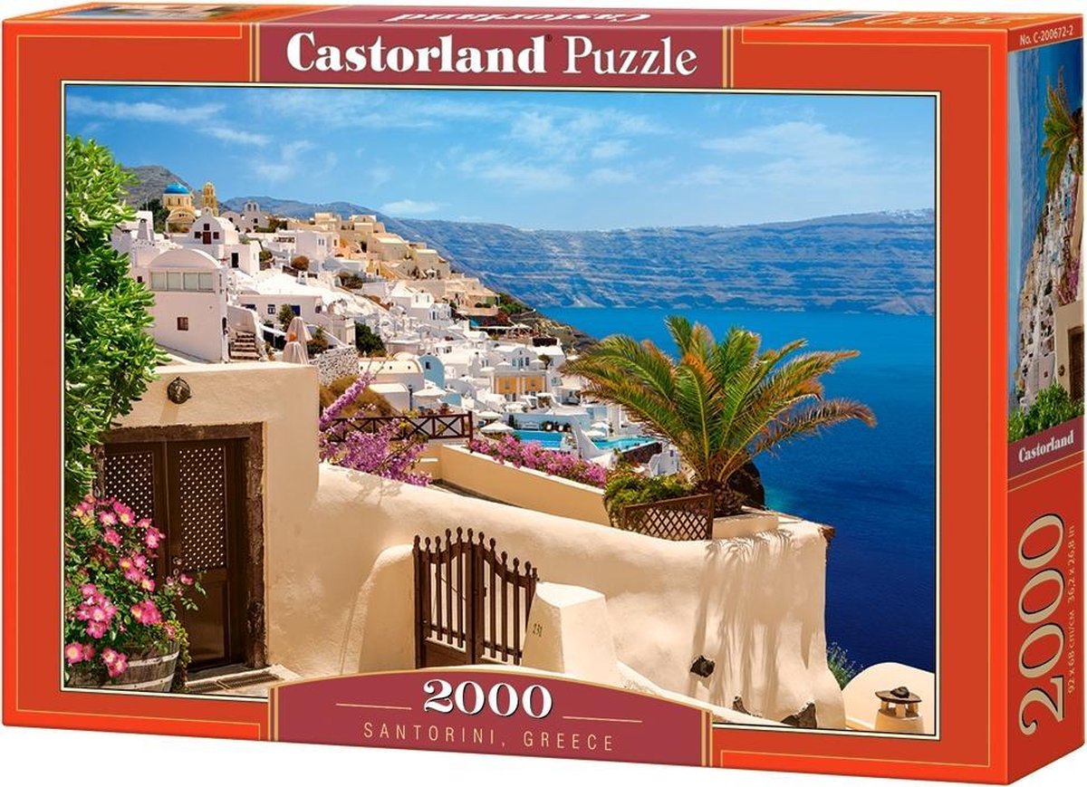 Castorland santorini greece - puzzel - 2.000 stukjes - satijnen afwerking - perfecte pasvorm - europese kwaliteit