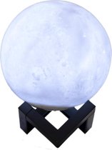 Deluxa Maanlamp - Nachtlamp - Tafellamp - Moon Lamp - ø 15cm - RGB - Wit