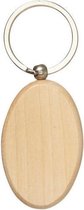 10x Houten sleutelhanger ovaal 6 cm - Voordelige uitdeel cadeautjes/geschenken