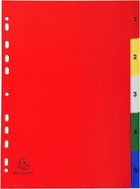 20x Tabbladen met bedrukte tabs in gekleurde PP - 5 tabs - 1 tot 5 - A4